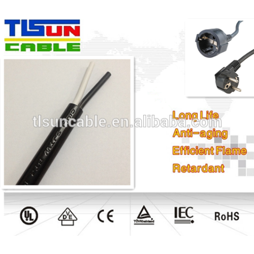 SJTW 2 pin/cores power cord 220V AC computer power cord cable